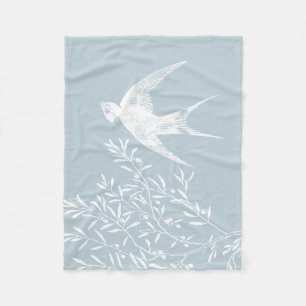 Couverture Polaire Avaler les oiseaux voler sur les branches d'olivie