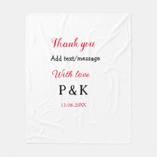 Couverture Polaire Avec amour ajouter lettre nom de couple merci ajou