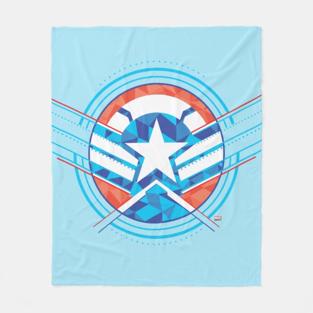 Couverture Polaire Avengers | Bouclier géométrique à lignes de Captai (Devant)