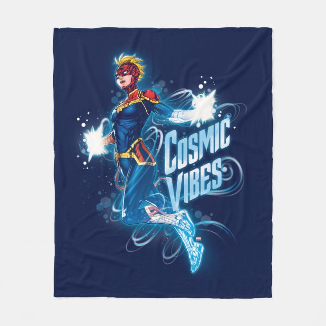 Couverture Polaire Avengers | Captain Marvel Blue Cosmic Vibes (Devant)