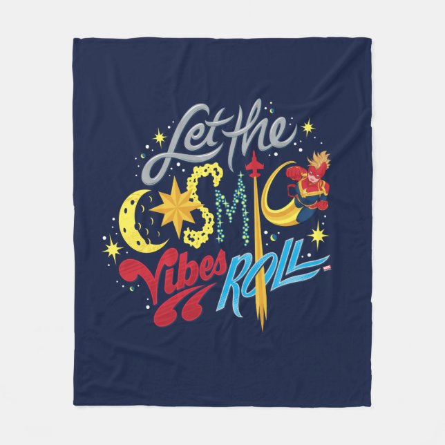 Couverture Polaire Avengers | Captain Marvel Cosmic Vibes Typographie (Devant)