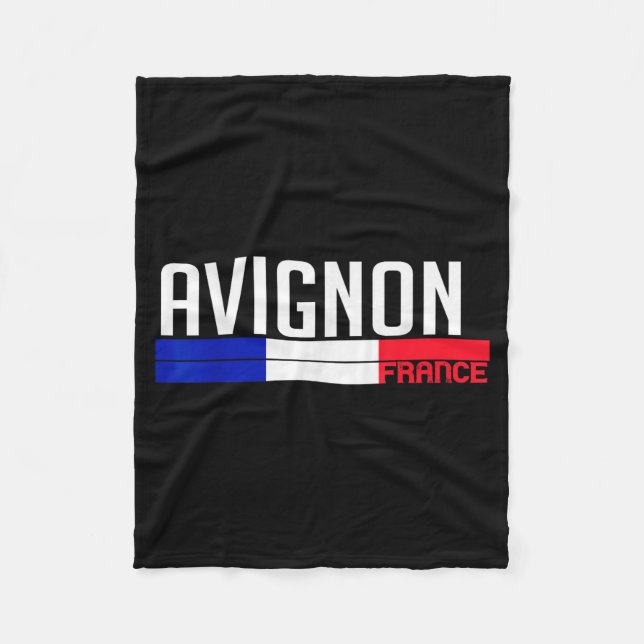 Couverture Polaire Avignon France Flag Travel Souvenir For Locals And (Devant)