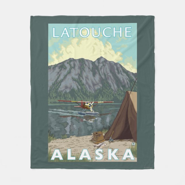 Couverture Polaire Avion de Bush et pêche - Latouche, Alaska (Devant)