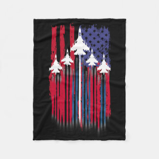Couverture Polaire Avion de chasse Drapeau américain Patriotique 4e O