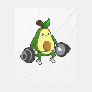 Couverture Polaire Avocado à Fitness avec Barbell