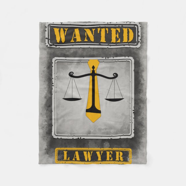 Couverture Polaire avocat Recherché, écailles, cravate jaune, gris (Devant)