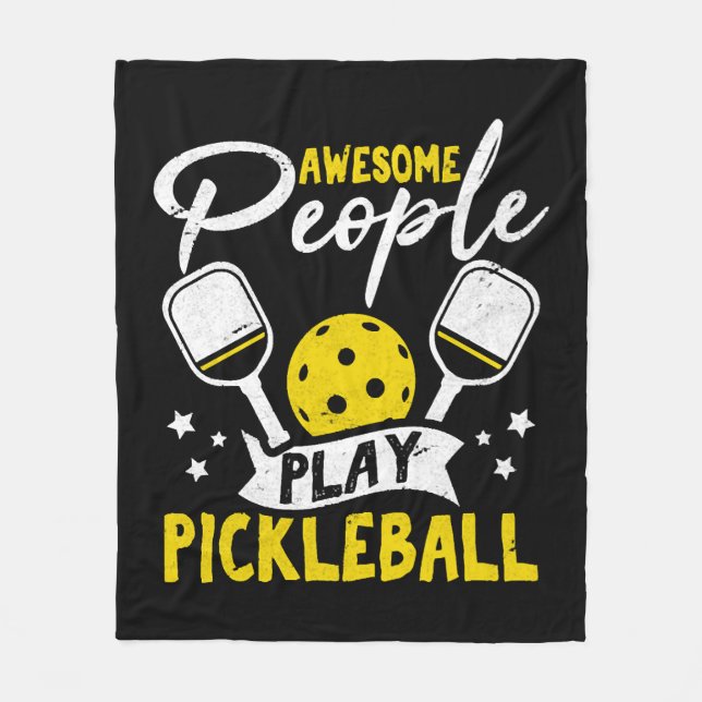 Couverture Polaire Awesome People Jouer Pickleball Funny Paddleball P (Devant)