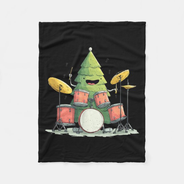 Couverture Polaire Awesome Xmas Tree With Drums For Rocking Christmas (Devant)