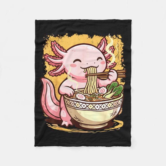 Couverture Polaire Axolotl Eating Ramen Noodles  (Devant)