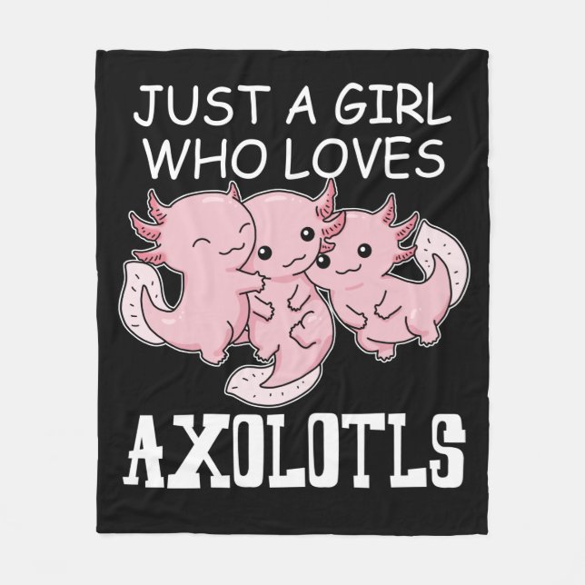 Couverture Polaire Axolotl Enfants Kawaii Axolotl Cadeaux Filles Axol (Devant)