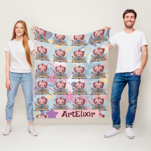 Couverture Polaire Axolotl Funny Booklover Motif