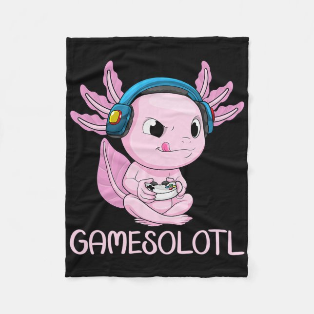 Couverture Polaire Axolotl Gamer Gamesolotl Kawaii Gaming For Boys Gi (Devant)