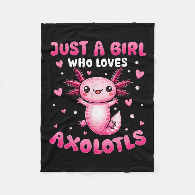 Couverture Polaire Axolotl Pour Les Filles Juste Une Fille Qui Aime L (Devant)