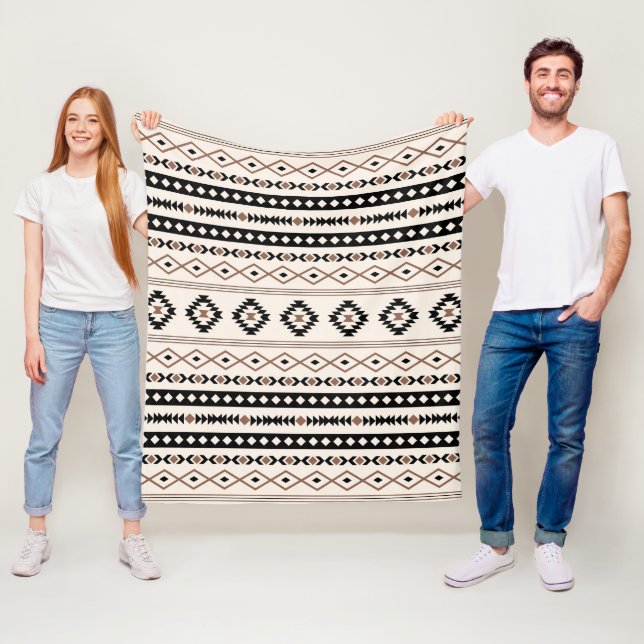 Couverture Polaire Aztec Brown Crème Noire Mixte Motifs Motif (En situation)