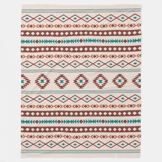 Couverture Polaire Aztec Rusts Crème Turquoise Motifs mélangés Motif (Devant)