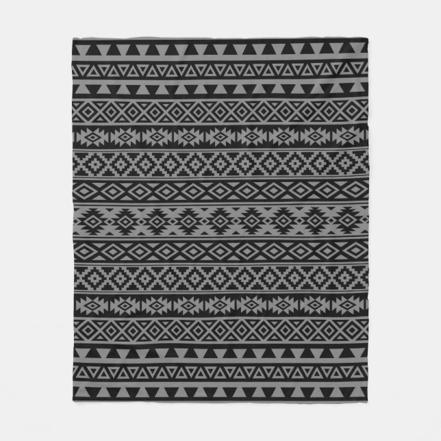 Couverture Polaire Aztec Stylisé Motif noir & gris I (Devant)