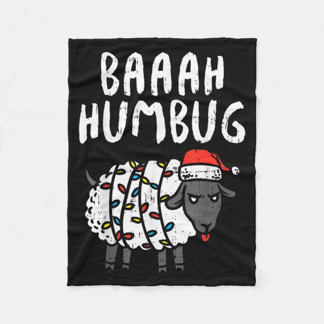 Couverture Polaire Baaah Humbug Sheep Xmas Lights Funny Anti Christma (Devant)