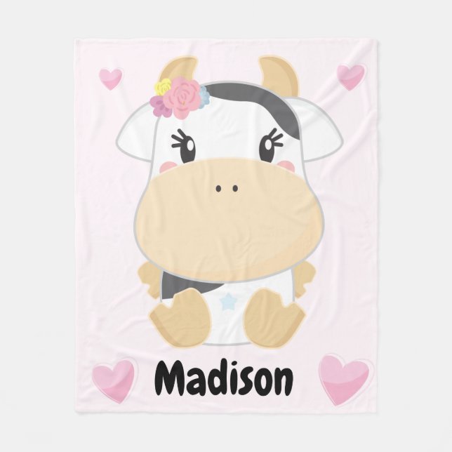 Couverture Polaire Baby Cow Cutie Douche personnalisée (Devant)