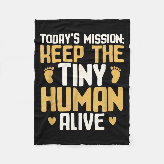 Couverture Polaire Baby Daddy Keep The Tiny Human Alive Funny New Dad (Devant)