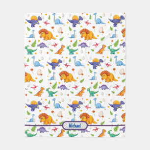 Couverture Polaire Baby Dinosaur Personnaliser le nom du garçon
