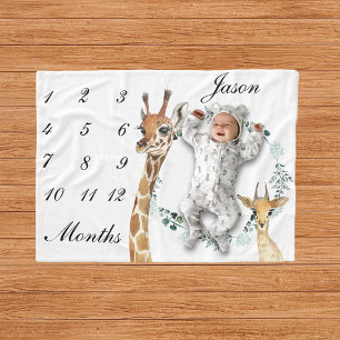 Couverture Polaire Baby Giraffe Cerf Enfant Jalon Aquarelle