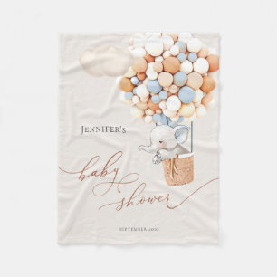 Couverture Polaire Baby shower à ballon éléphant