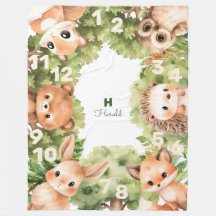 Baby shower Boy Woodland Milestone