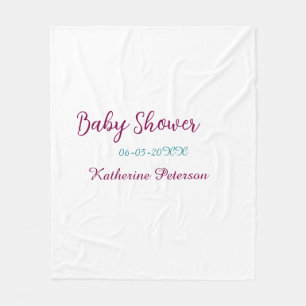 Couverture Polaire Baby shower nom date animal oreille bleu jaune mig