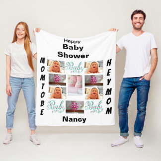 Couverture Polaire Baby shower personnalisé 11 Collage photo