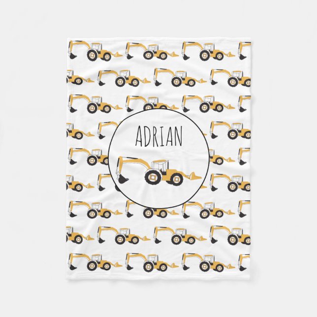 Couverture Polaire Backhotte de construction Camion Nom personnalisé (Devant)