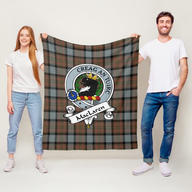 Couverture Polaire Badge de clan Patiné MacLaren Tartan Plaid (En situation)