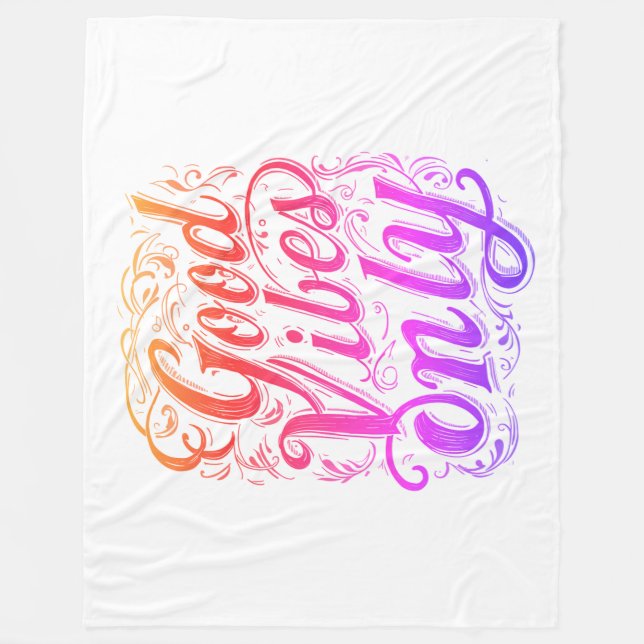 Couverture Polaire Badge de script Good Vibes Only (Devant)