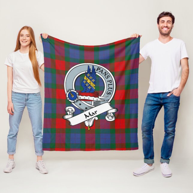 Couverture Polaire Badge Mar Clan Tartan Plaid (En situation)
