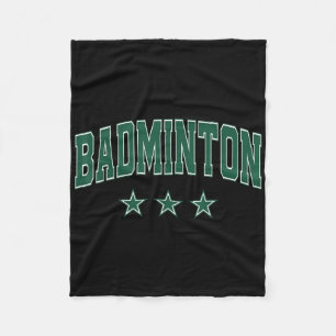 Couverture Polaire Badminton All Green Stars Clic Retro Varsity Texte