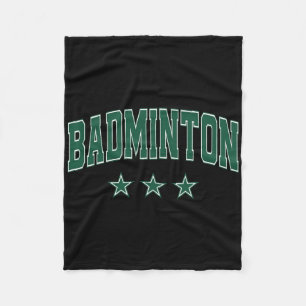 Couverture Polaire Badminton All Green Stars Clic Retro Varsity Texte