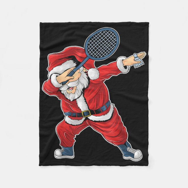Couverture Polaire Badminton Christmas Dabbing Santa Claus With Shutt (Devant)