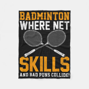 Couverture Polaire Badminton Net Compétences Mauvais Puns Collide Bad