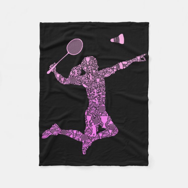 Couverture Polaire Badminton Player Shuttle Girls Women  (Devant)