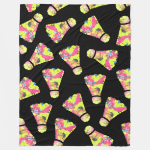 Couverture Polaire Badminton Shuttlecock Art motif coloré cadeau