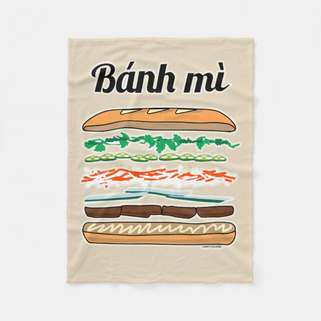 Couverture Polaire Baguette vietnamienne de pain français de sandwich (Devant)