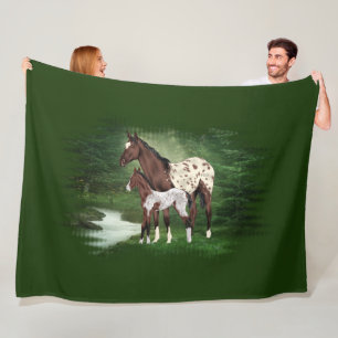 Couverture Polaire Baie et Blanche Appaloosa Mare et Foie