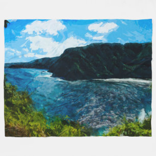 Couverture Polaire Baie sur la route vers Hana Maui Hawaii Abstrait