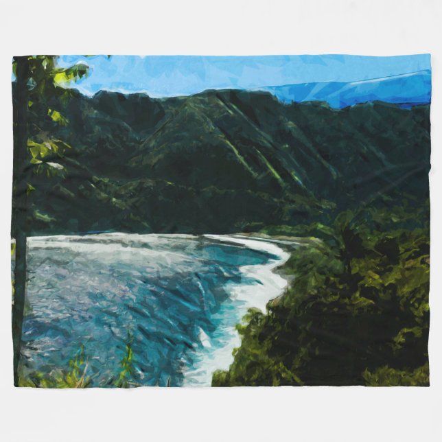 Couverture Polaire Baie sur la route vers Hana Maui Hawaii Abstrait (Devant (Horizontal))