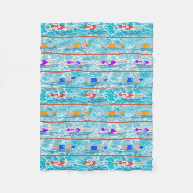 Couverture Polaire Baignades Eau Motif de l'équipe de natation (Devant)