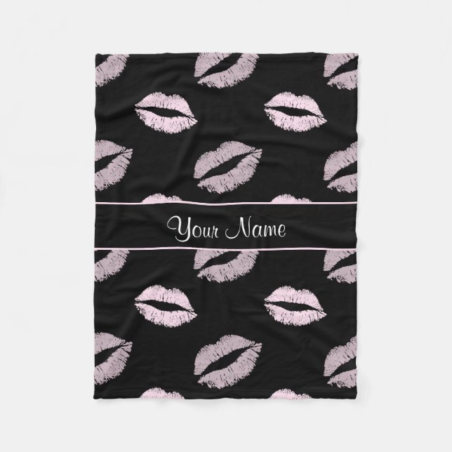 Couverture Polaire Baisers de noir et de rose (Devant)