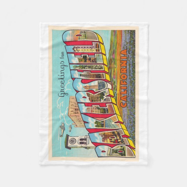 Couverture Polaire Bakersfield California CA Grande Lettre Carte post (Devant)