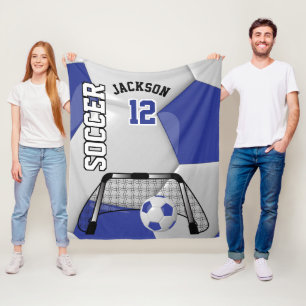 Couverture Polaire Bal de soccer noir et blanc avec DO-IT-YOURSELF te