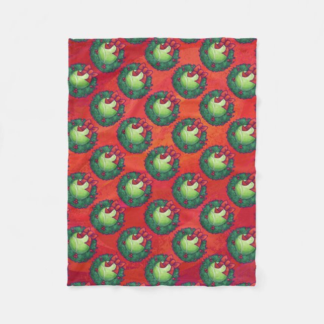 Couverture Polaire Bal de tennis en Motif de couronne rouge (Devant)
