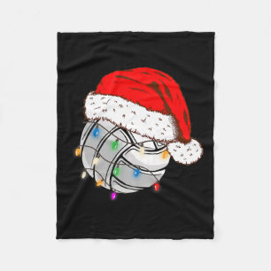 Couverture Polaire Bal de volley-ball de Noël Santa Hat Funny Sport X