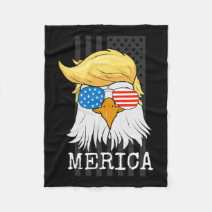 Couverture Polaire Bald Eagle 4 juillet Trump Drapeau américain drôle